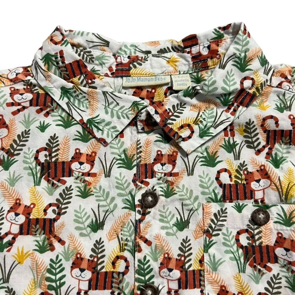 Jojo Maman Bebe Button Down Tiger Shirt